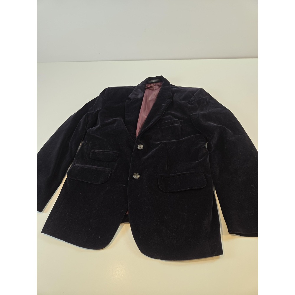 StudioSuits Blazer Mens 40R Navy Velvet Two Button Ticket Pocket Sport Coat